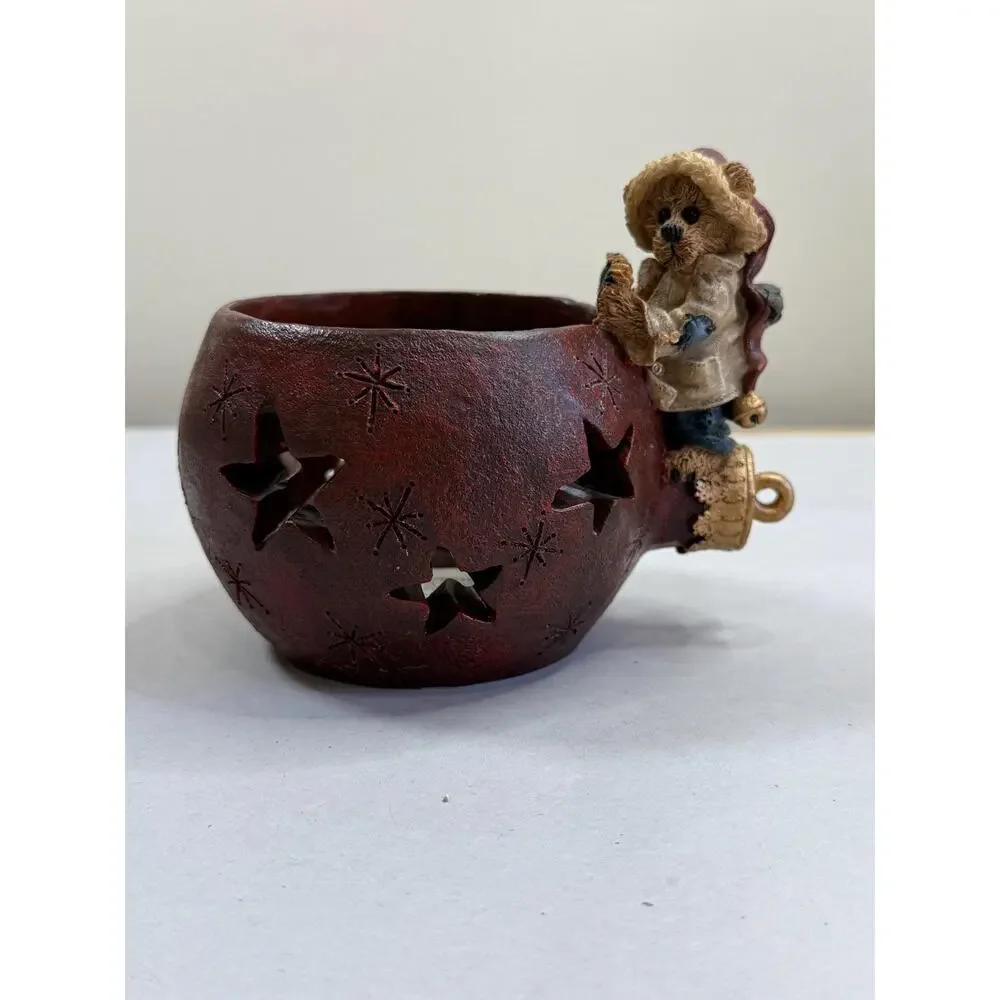 Boyds Bears Bearstone Edmund the Elf Holiday Glow Votive Candle Holder #2772